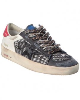 Men's Gray Superstar Leather & Mesh Sneaker