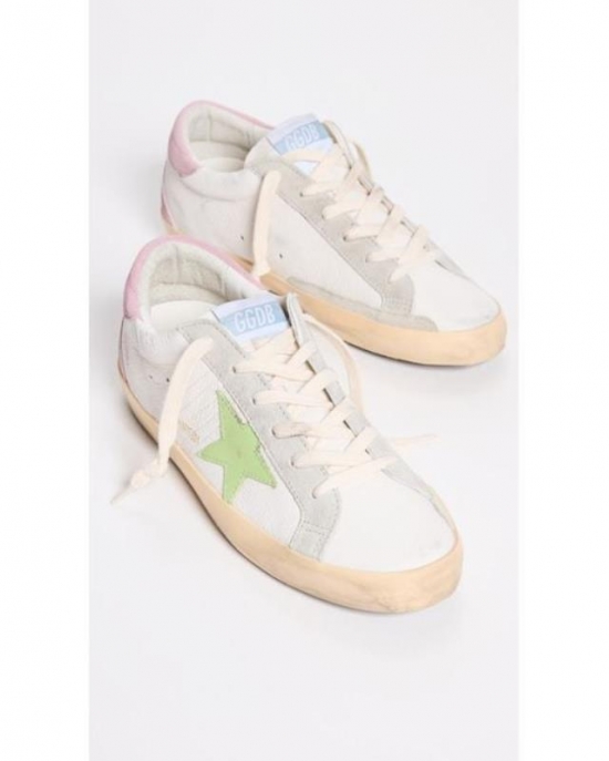 Women's White Super-star Nappa Upper And Toe Leather Sneakers