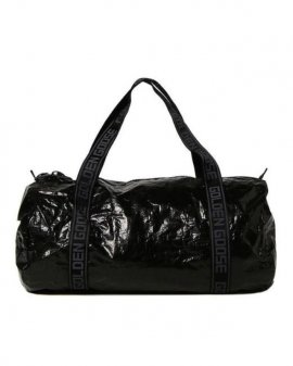 Women's Black Star Printed Zipped Duffle Bag