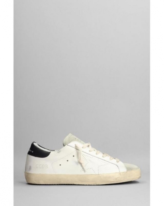 Men's Superstar Skate Sneakers In White Suede And Leather