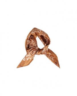 Women's Brown Paisley Print Distressed Scarf