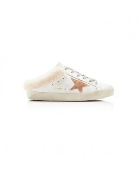 Women's White Superstar Shearling-lined Leather Slip-on Sneakers