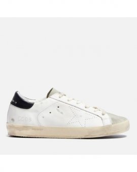 Women's White Superstar Leather And Suede Sneakers