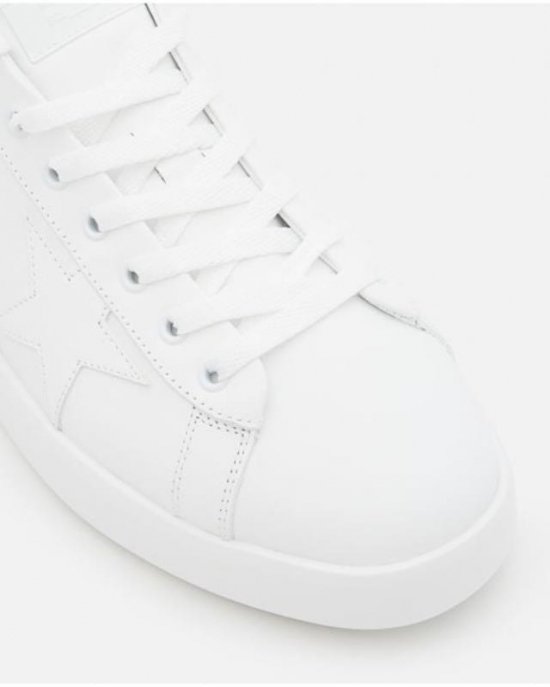 Men's White Pure Star Leather Upper Sneakers