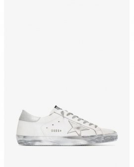 Men's White Super-star Metallic Leather Sneakers