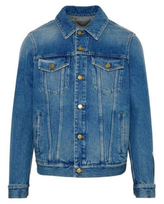 Men's Blue Buttoned Denim Jacket