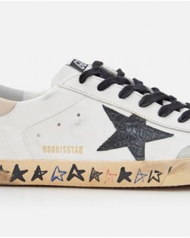 Men's Metallic Low-top 'super Star' Leather Sneakers