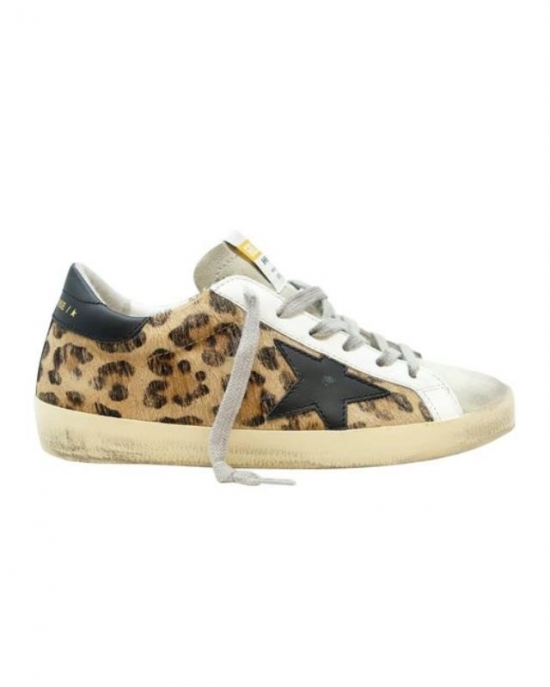 Women's Metallic Leopard Leather Super Star Sneakers