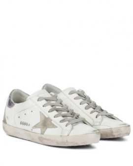 Women's White Superstar Leather Sneakers