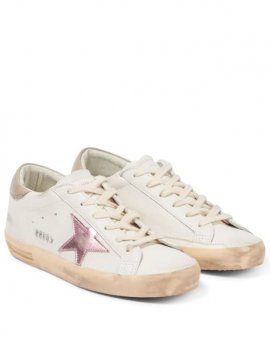 Women's White Super-star Leather Sneakers