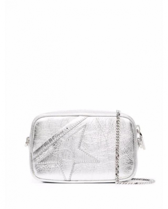 Women's White Mini Star Metallic Crossbody Bag