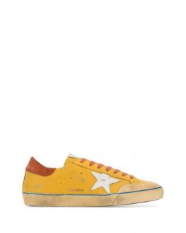 Men's Yellow Leather Superstar Classic Penstar Sneakers Golden Goose Deluxe Bra